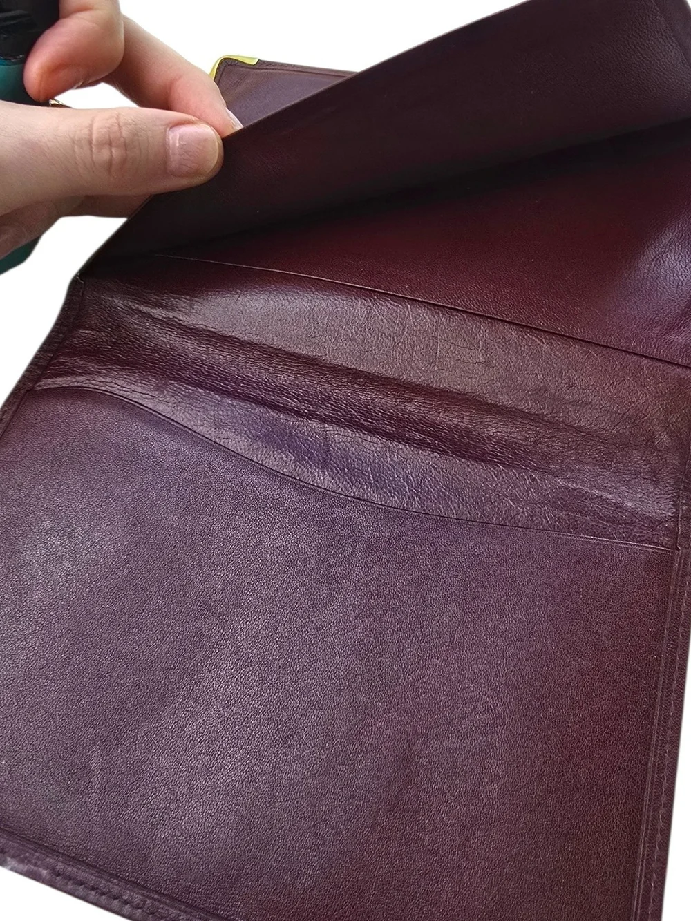 Authentic Vintage Must de Cartier Long Bifold Wallet/Checkbook Cover - Burgundy